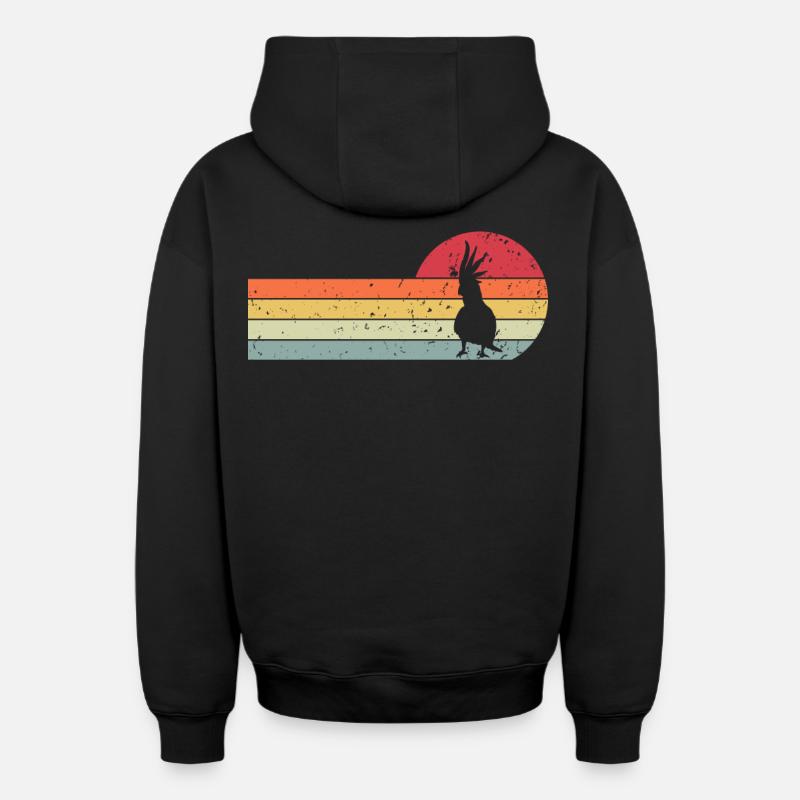 Cacatoès - Sweat à capuche unisexe zippé oversize épais SPREAD - noir