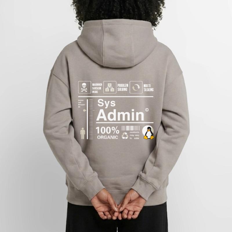 Sys Admin Penguin Computer Nerd pc Board cpu inh Oversized Heavyweight Unisex Zip Hoodie