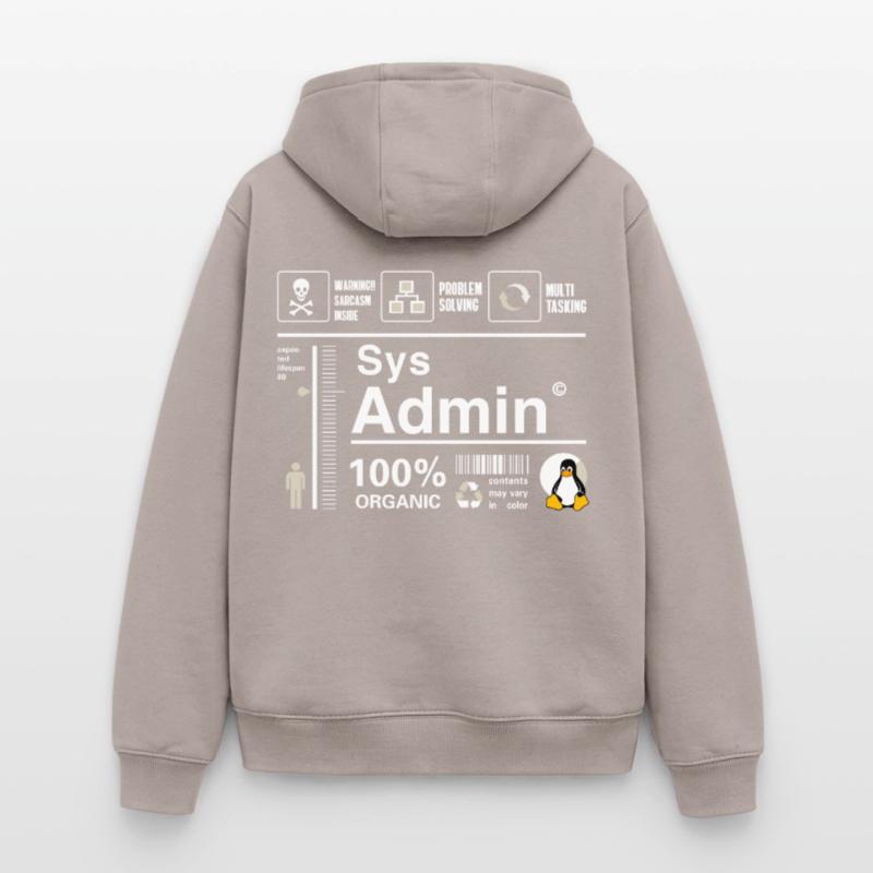 Sys Admin Penguin Computer Nerd pc Board cpu inh Oversized Heavyweight Unisex Zip Hoodie