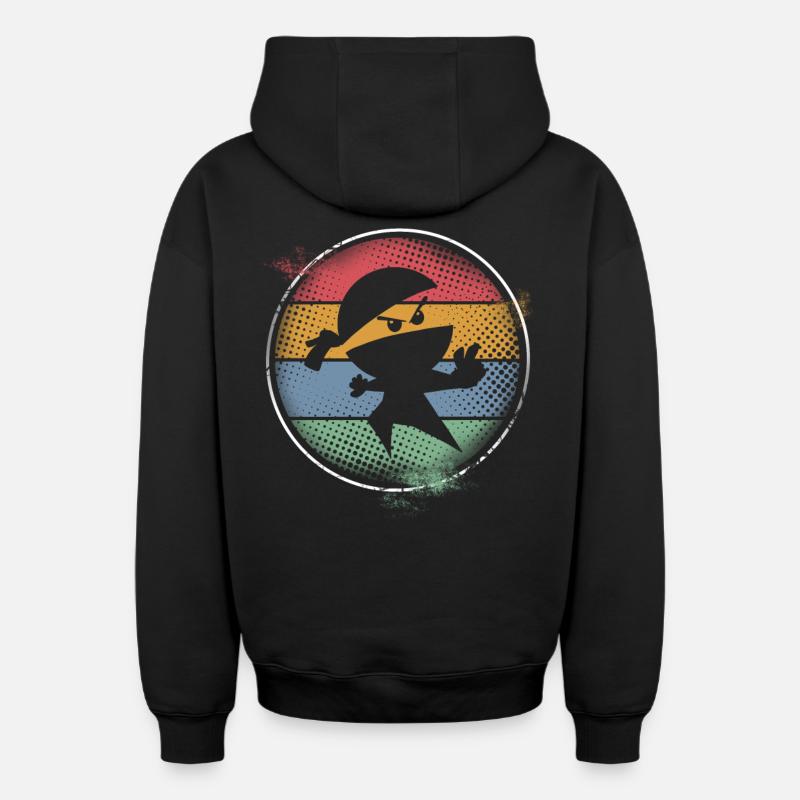 Ninja - Sweat à capuche unisexe zippé oversize épais SPREAD - noir