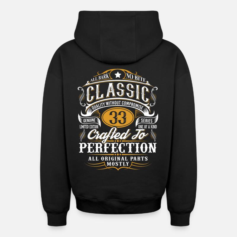 33e anniversaire - Sweat à capuche unisexe zippé oversize épais SPREAD - noir