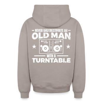 Père DJ - Sweat à capuche unisexe zippé oversize épais SPREAD - taupe - Dos - AI Model Male 178 light (178cm)