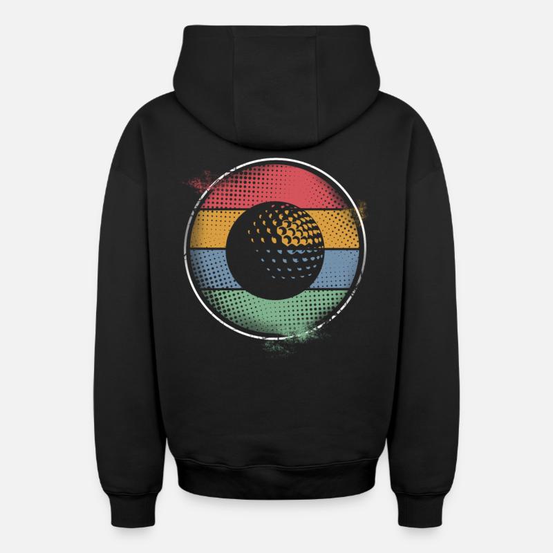 Balle de golf Golf - Sweat à capuche unisexe zippé oversize épais SPREAD - noir