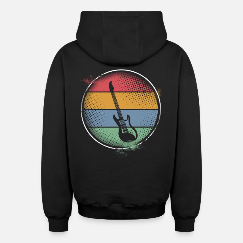 Guitare - Sweat à capuche unisexe zippé oversize épais SPREAD - noir