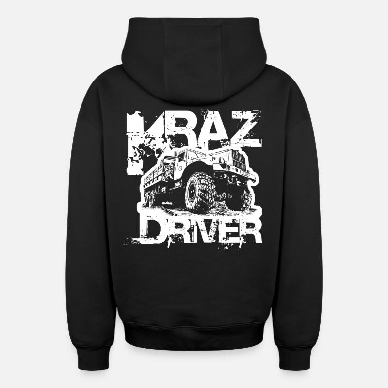 Pilote Kraz - Sweat à capuche unisexe zippé oversize épais SPREAD - noir