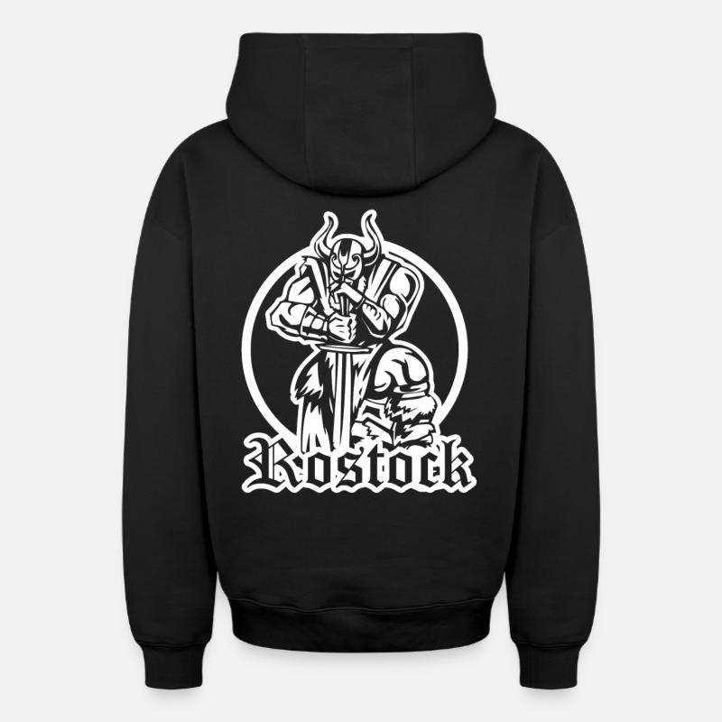 Rostock - Sweat à capuche unisexe zippé oversize épais SPREAD - noir