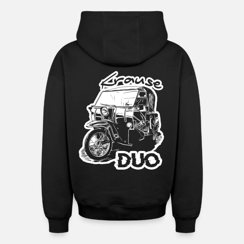 Krause Duo - Sweat à capuche unisexe zippé oversize épais SPREAD - noir