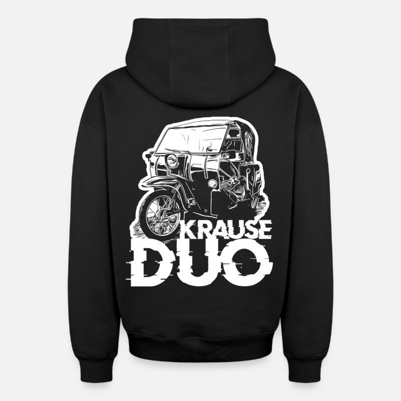 Krause Duo - Sweat à capuche unisexe zippé oversize épais SPREAD - noir