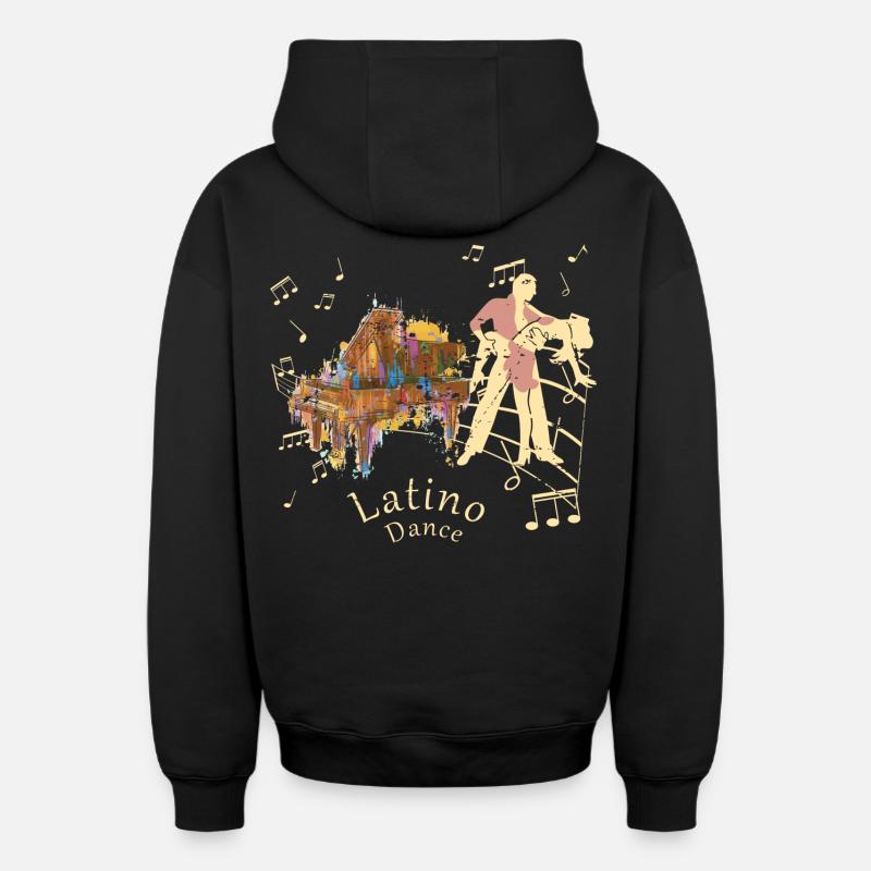 Danseuse latino - Sweat à capuche unisexe zippé oversize épais SPREAD - noir