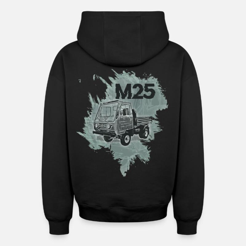 Multivoiture M25 - Sweat à capuche unisexe zippé oversize épais SPREAD - noir