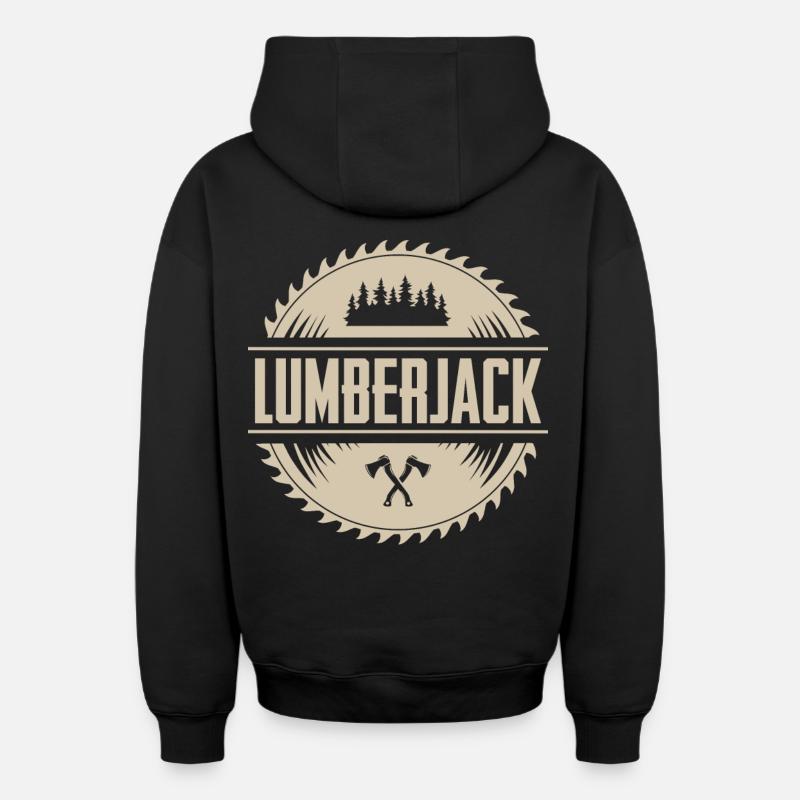 Bûcheron - Sweat à capuche unisexe zippé oversize épais SPREAD - noir