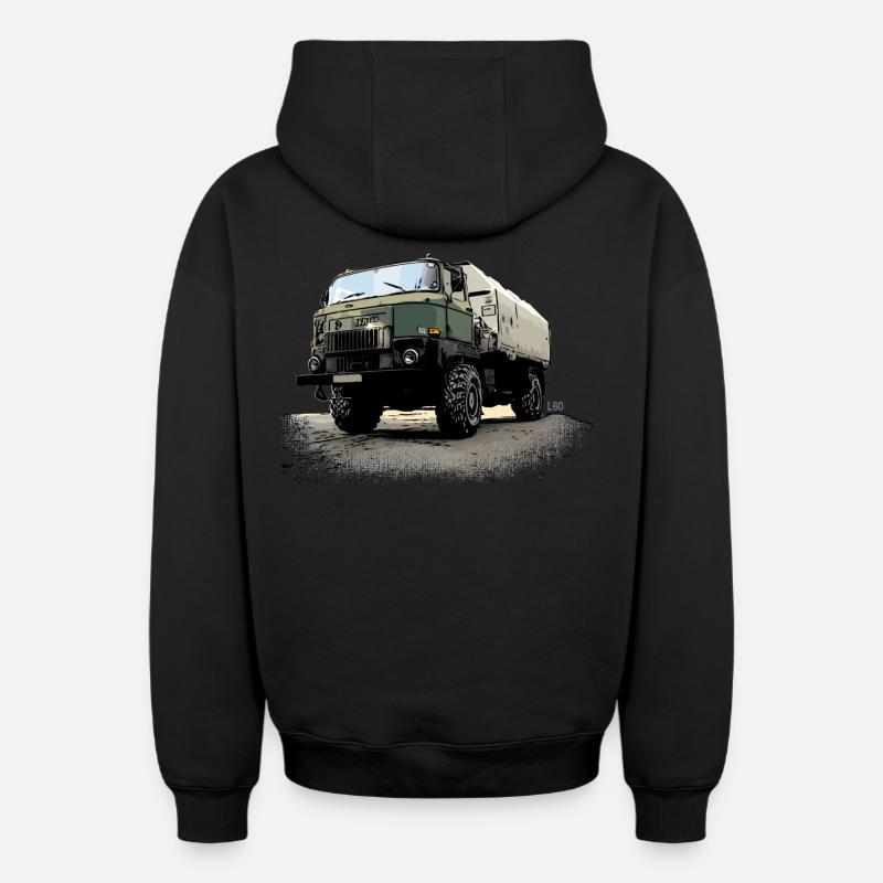 CGPI | L60 | RDA | CAMION - Sweat à capuche unisexe zippé oversize épais SPREAD - noir
