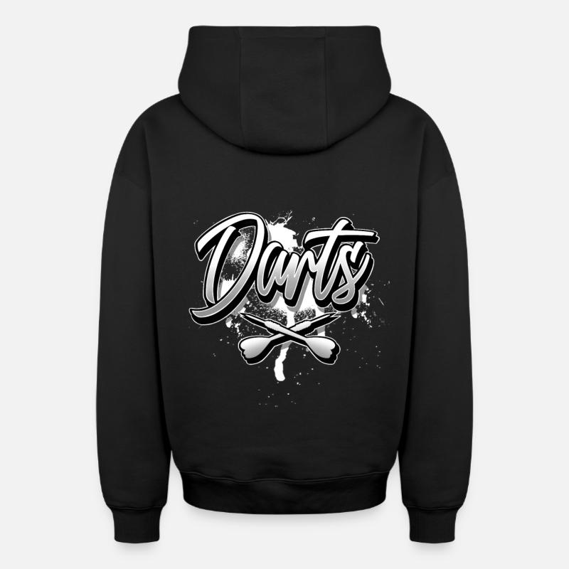 Fléchettes - Sweat à capuche unisexe zippé oversize épais SPREAD - noir