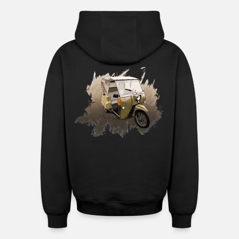 Krause Duo - Sweat à capuche unisexe zippé oversize épais SPREAD - noir