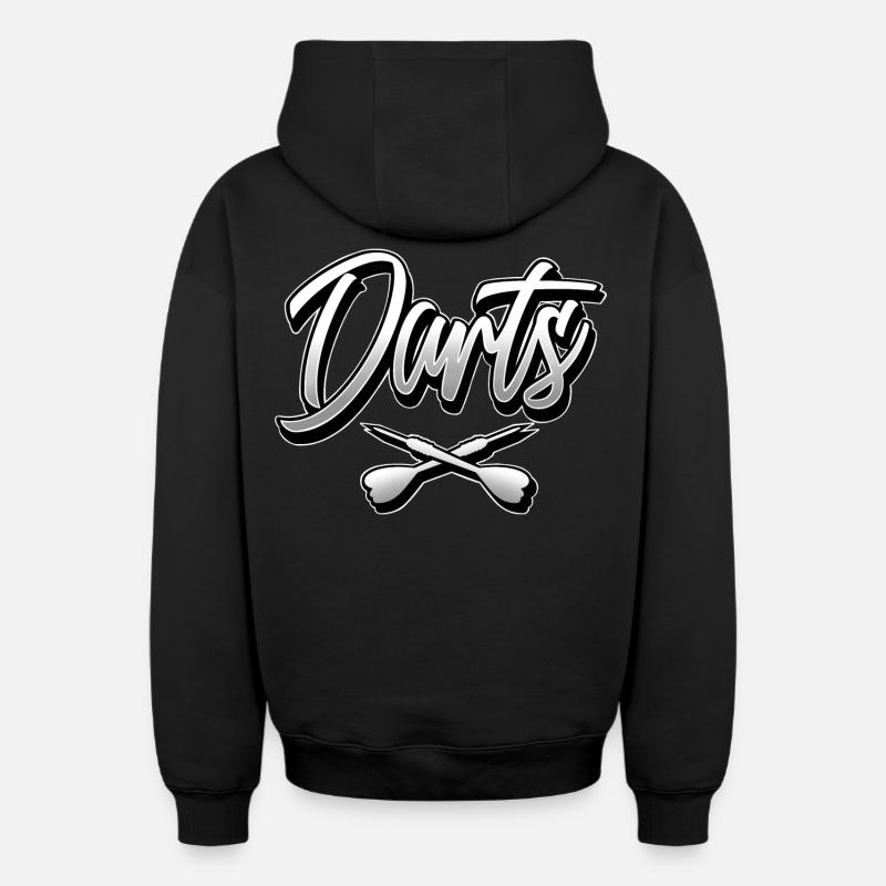 Fléchettes - Sweat à capuche unisexe zippé oversize épais SPREAD - noir