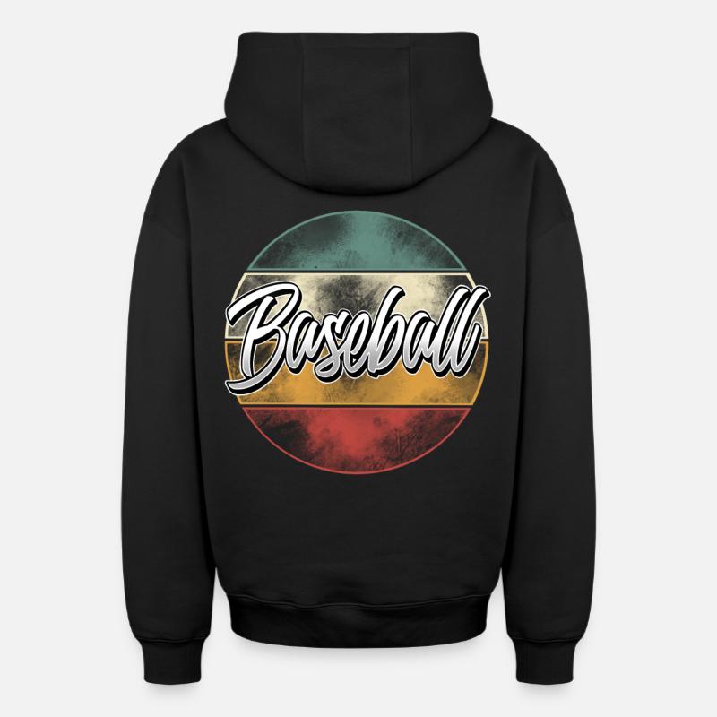 Base-ball - Sweat à capuche unisexe zippé oversize épais SPREAD - noir