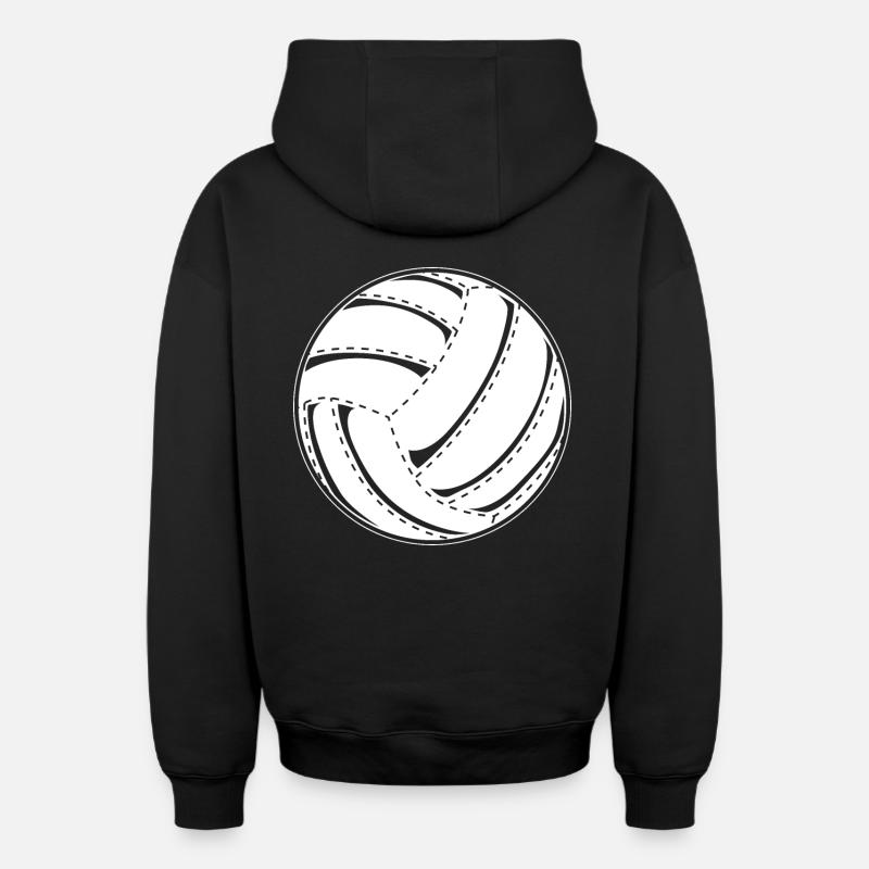 Volley-ball - Sweat à capuche unisexe zippé oversize épais SPREAD - noir