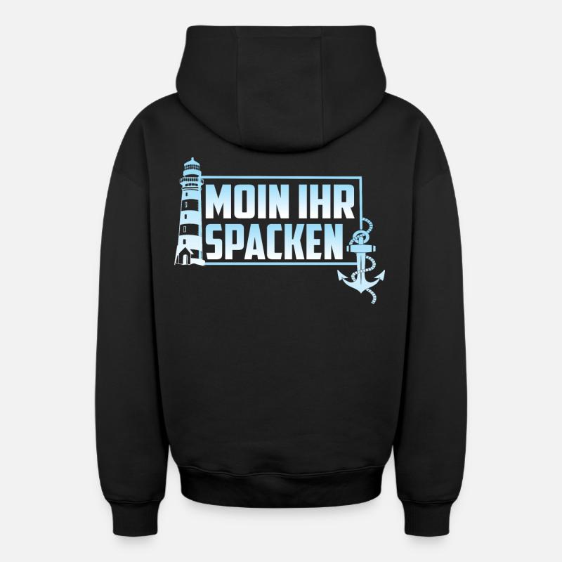 MOIN VOTRE SPACKEN - Sweat à capuche unisexe zippé oversize épais SPREAD - noir