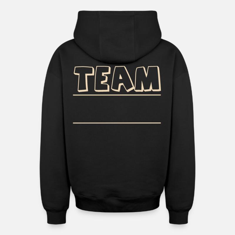 Équipe - Sweat à capuche unisexe zippé oversize épais SPREAD - noir