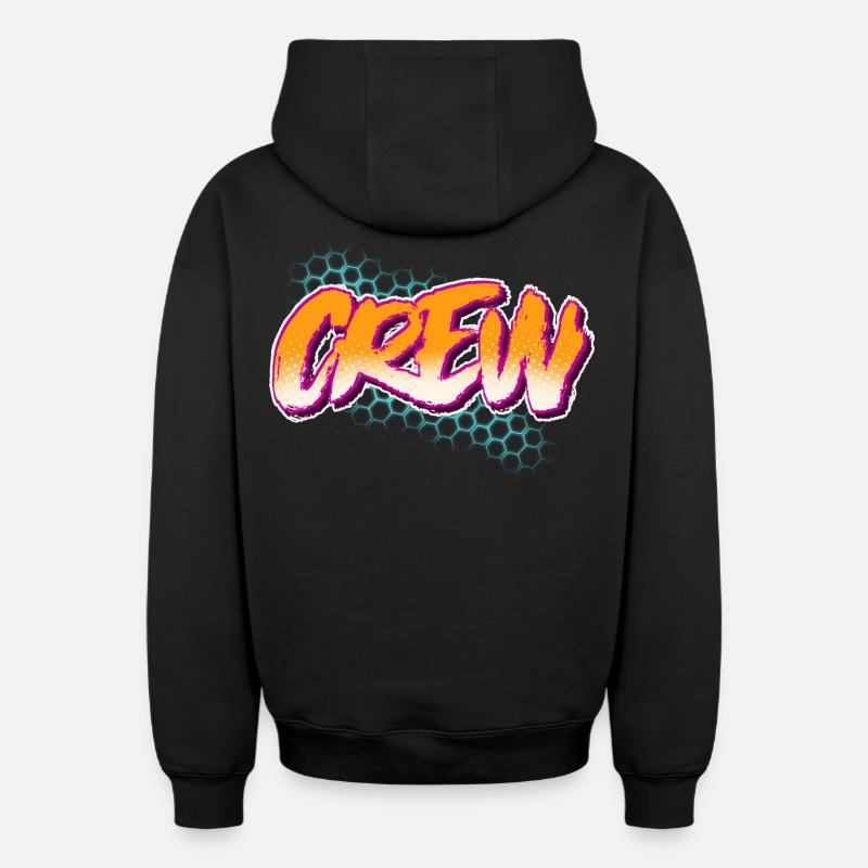Équipage - Sweat à capuche unisexe zippé oversize épais SPREAD - noir