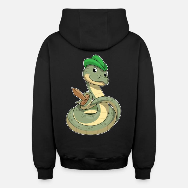 Épée Serpent - Sweat à capuche unisexe zippé oversize épais SPREAD - noir