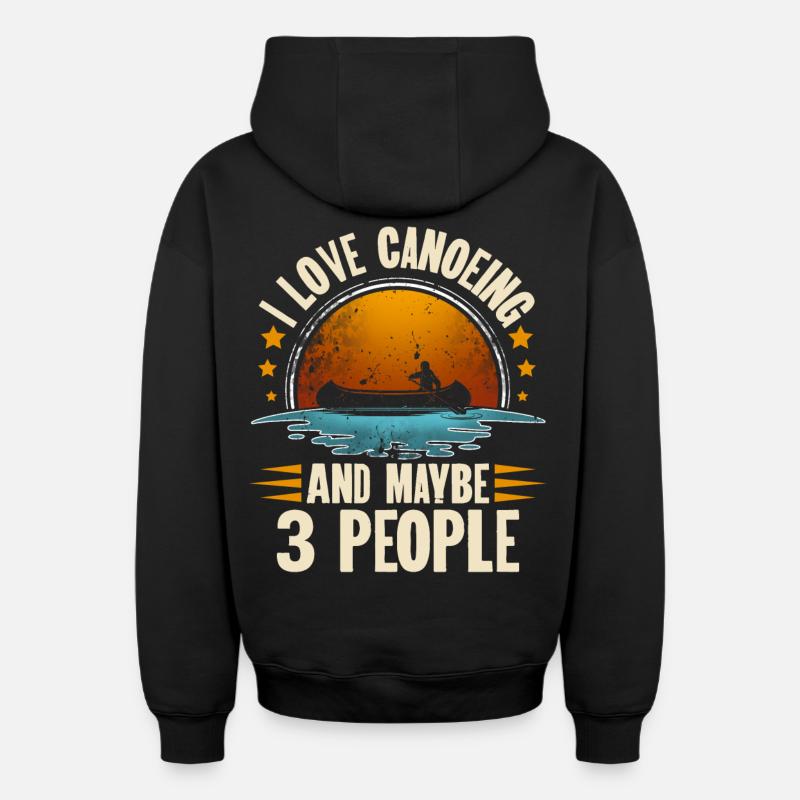 Canoë Canoë Canoë - Sweat à capuche unisexe zippé oversize épais SPREAD - noir