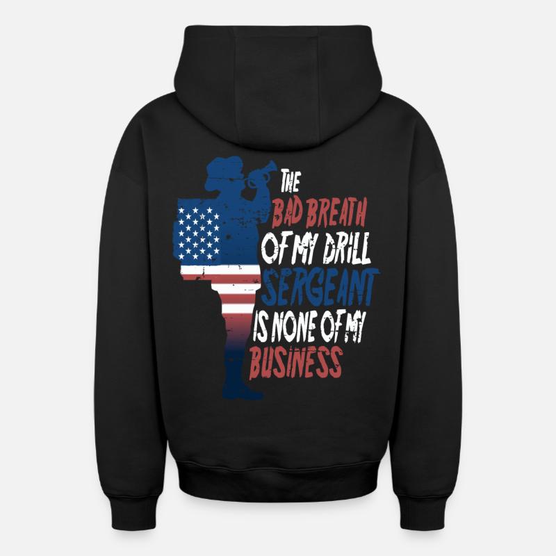 Drill Sergeant - Oversized Heavyweight Unisex Zip Hoodie - Schwarz