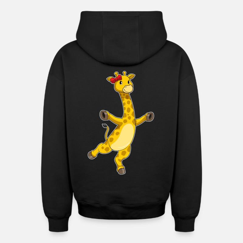Girafe avec arc - Sweat à capuche unisexe zippé oversize épais SPREAD - noir