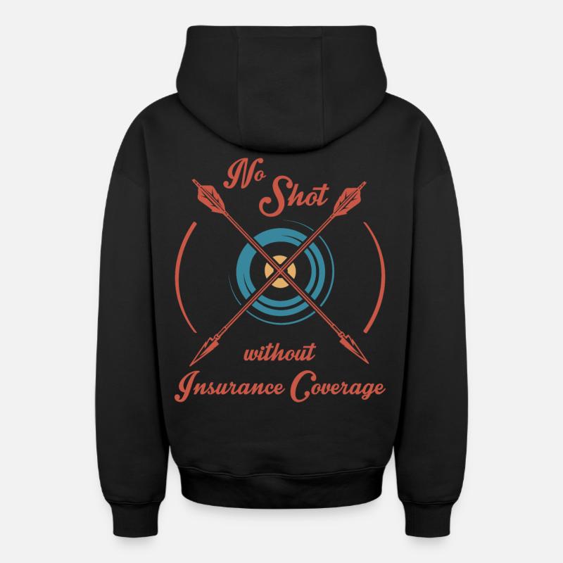 Archer - Sweat à capuche unisexe zippé oversize épais SPREAD - noir