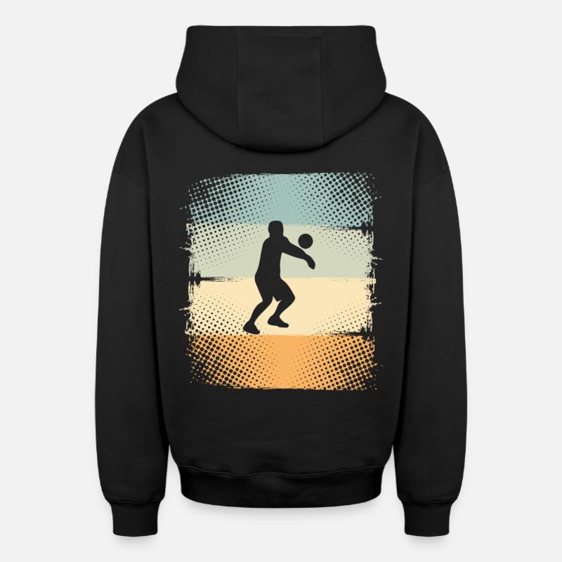 Volley-ball - Sweat à capuche unisexe zippé oversize épais SPREAD - noir