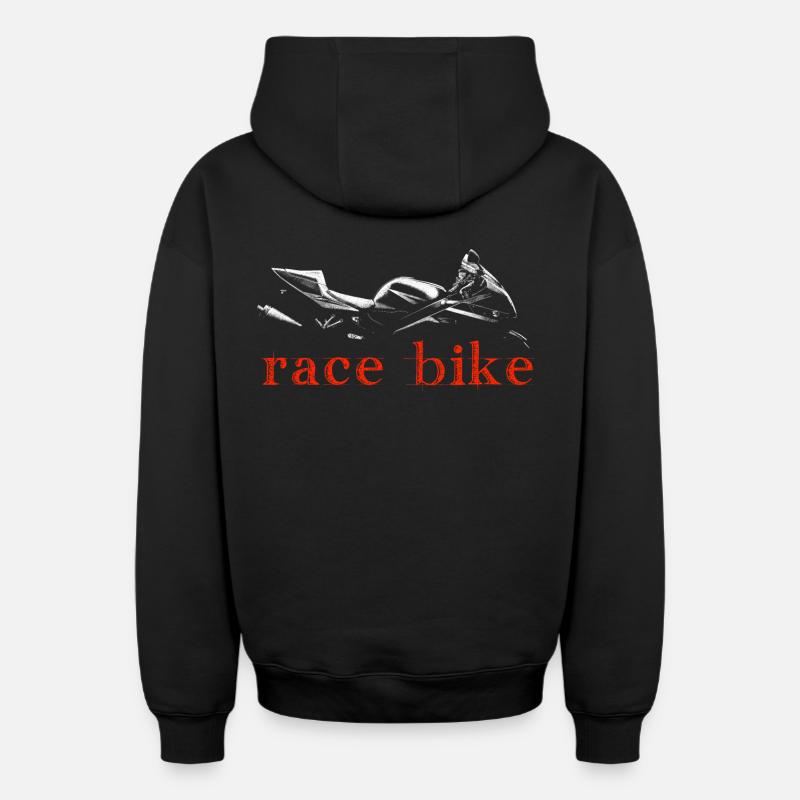 Vélo de course - Sweat à capuche unisexe zippé oversize épais SPREAD - noir