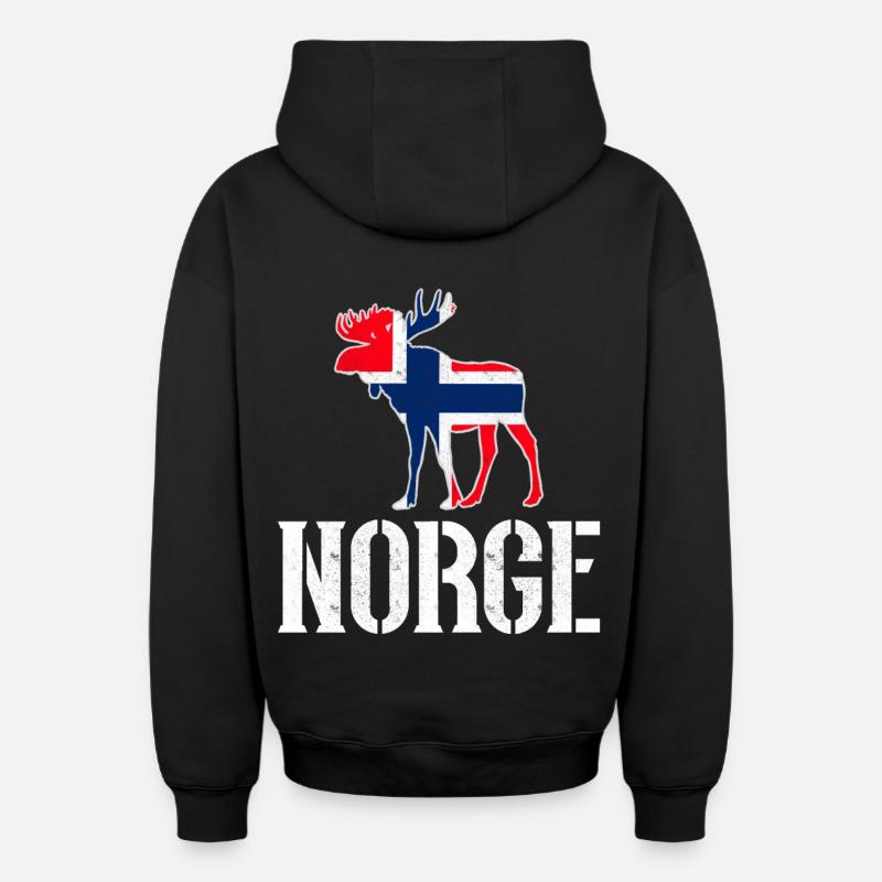 Norvège - Sweat à capuche unisexe zippé oversize épais SPREAD - noir