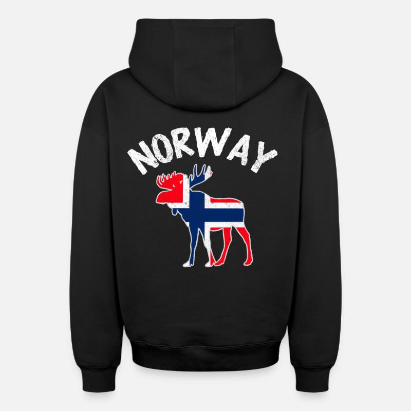 Norvège - Sweat à capuche unisexe zippé oversize épais SPREAD - noir