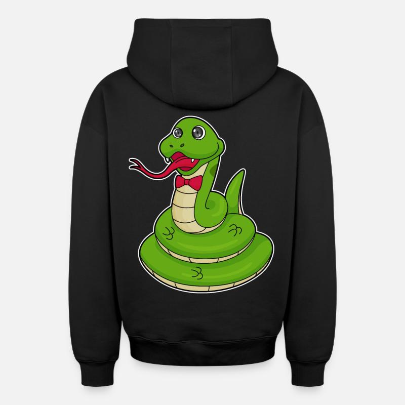 Arc serpent - Sweat à capuche unisexe zippé oversize épais SPREAD - noir