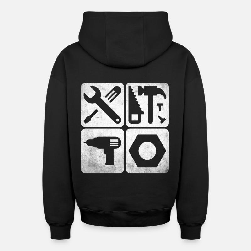 Tooling Tools - Oversized Heavyweight Unisex Zip Hoodie - black