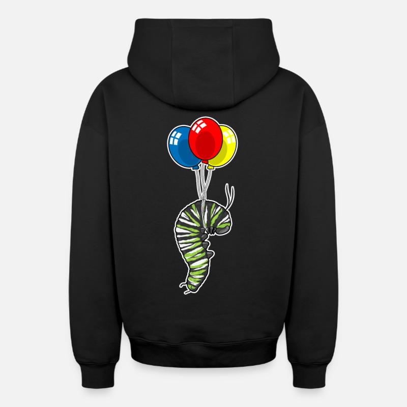 Ballon Caterpillar - Sweat à capuche unisexe zippé oversize épais SPREAD - noir