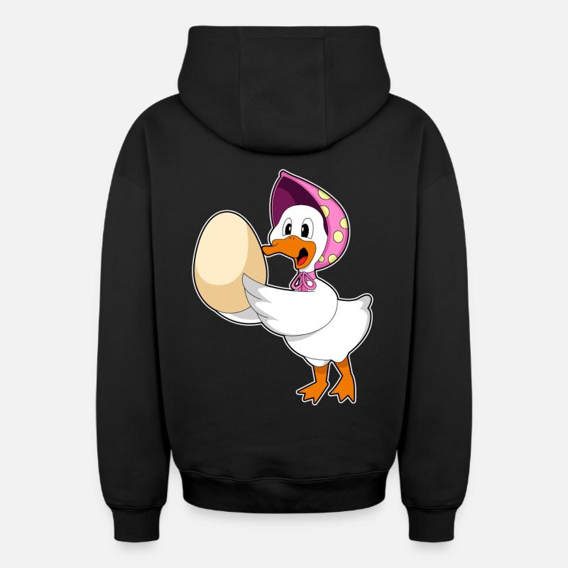 Oeuf de canard - Sweat à capuche unisexe zippé oversize épais SPREAD - noir