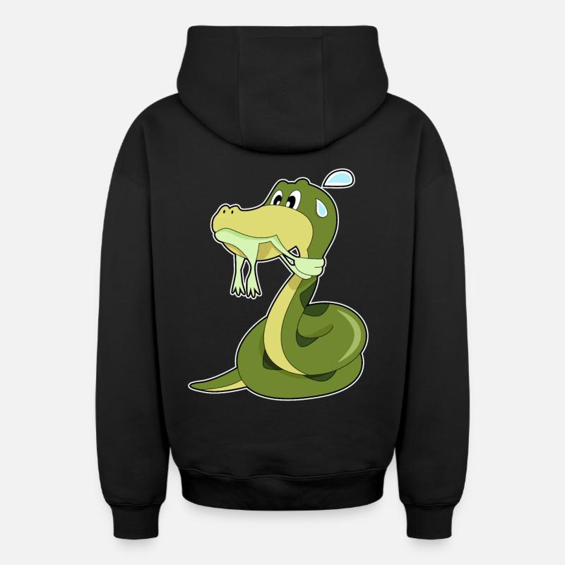 Drôle de serpent - Sweat à capuche unisexe zippé oversize épais SPREAD - noir