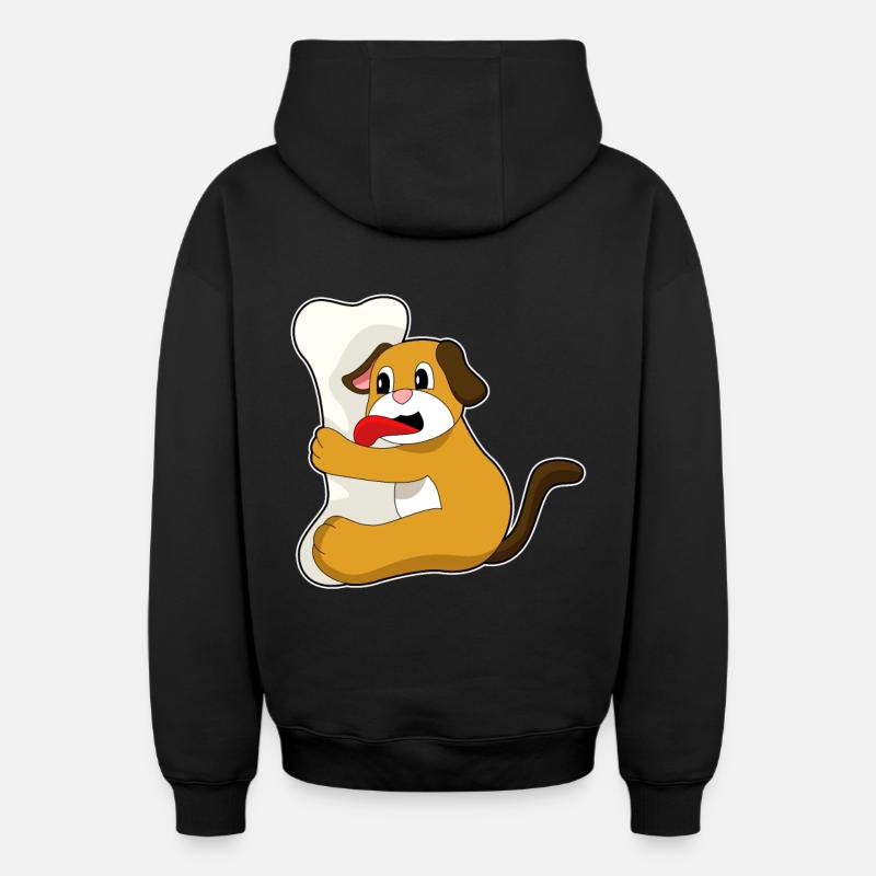 Os de chien - Sweat à capuche unisexe zippé oversize épais SPREAD - noir
