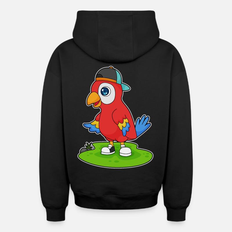 Bouchon de perroquet - Sweat à capuche unisexe zippé oversize épais SPREAD - noir