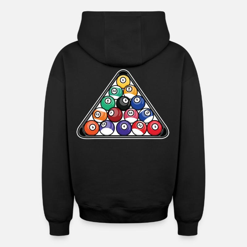 Triangle de billard - Sweat à capuche unisexe zippé oversize épais SPREAD - noir