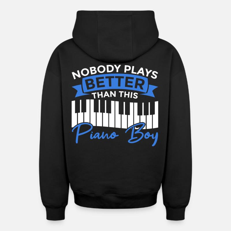 Pianiste Junge - Sweat à capuche unisexe zippé oversize épais SPREAD - noir
