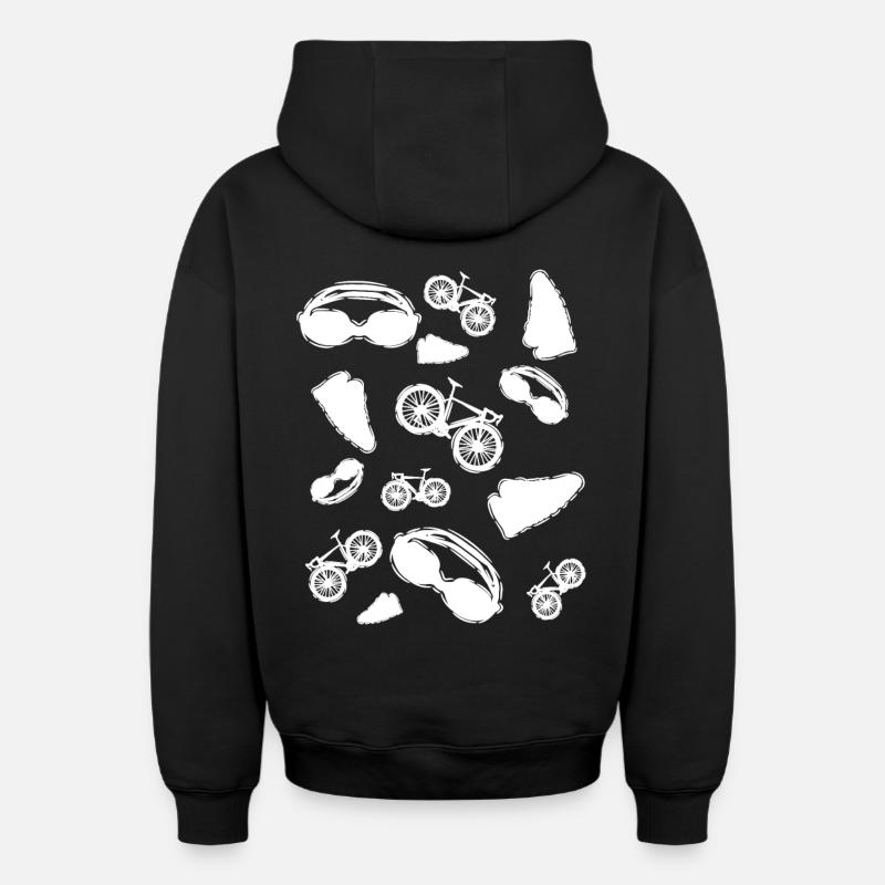 Icônes du triathlon - Sweat à capuche unisexe zippé oversize épais SPREAD - noir