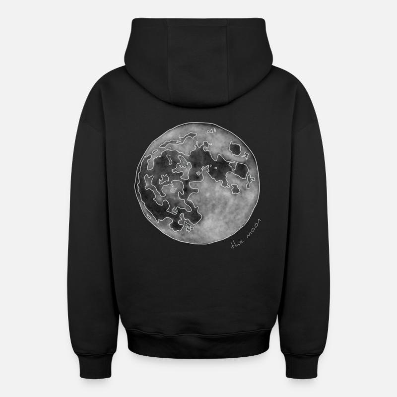 LUNE - Sweat à capuche unisexe zippé oversize épais SPREAD - noir