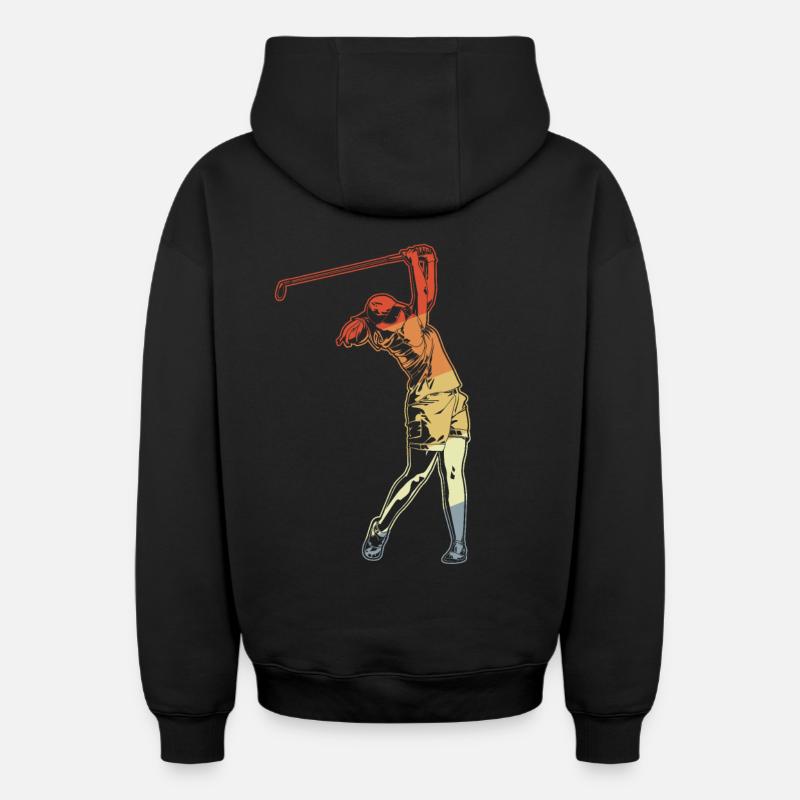 Golfeur - Sweat à capuche unisexe zippé oversize épais SPREAD - noir