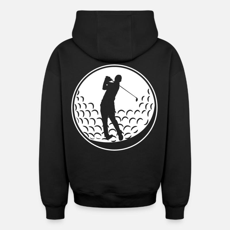 Balle de golf - Sweat à capuche unisexe zippé oversize épais SPREAD - noir