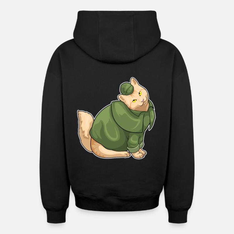 Détective de chat - Sweat à capuche unisexe zippé oversize épais SPREAD - noir