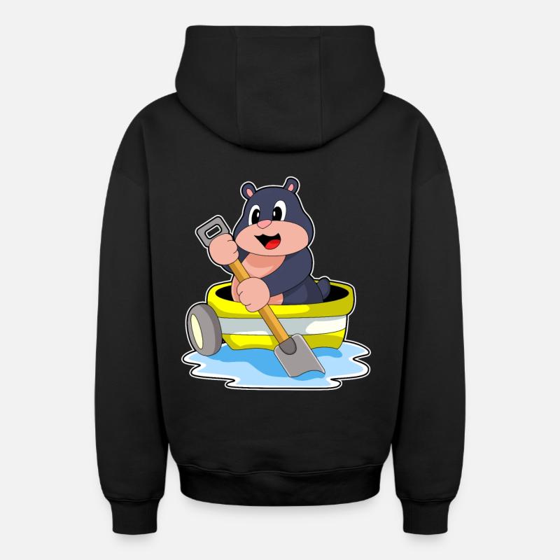 Petite Bateau Mole - Sweat à capuche unisexe zippé oversize épais SPREAD - noir