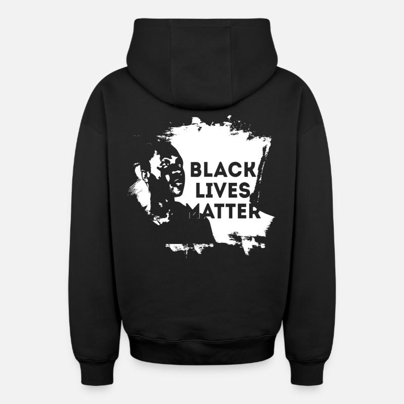 black lives matter - Sweat à capuche unisexe zippé oversize épais SPREAD - noir