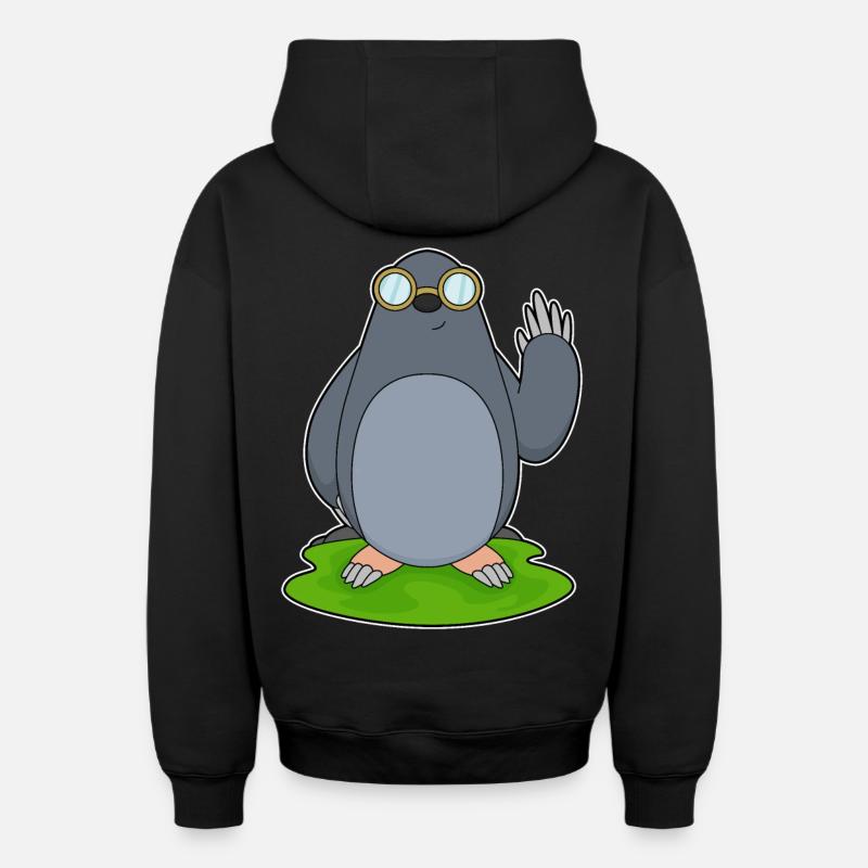 Verres à grains de beauté - Sweat à capuche unisexe zippé oversize épais SPREAD - noir